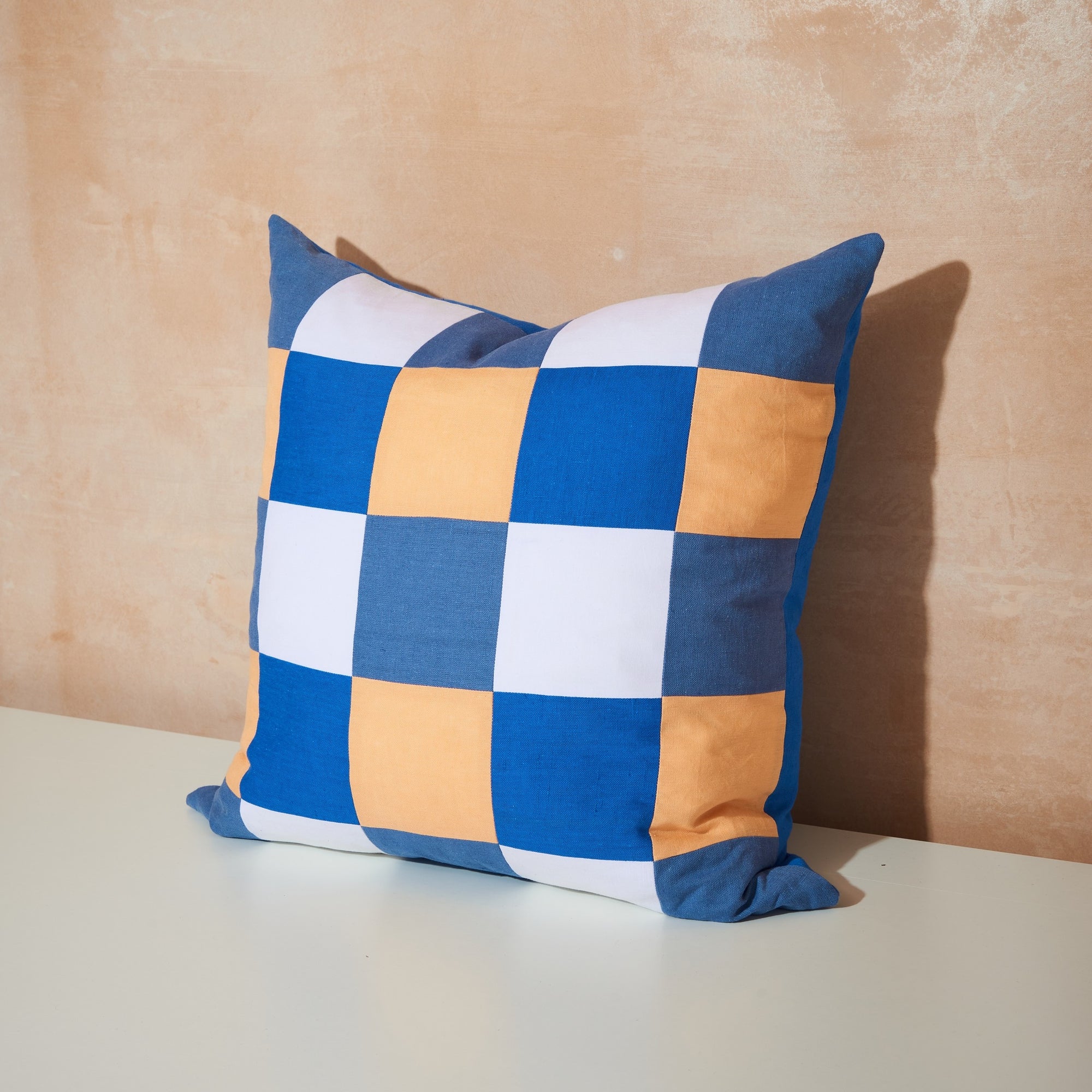 'bowie' patchwork linen cushion (55cm)