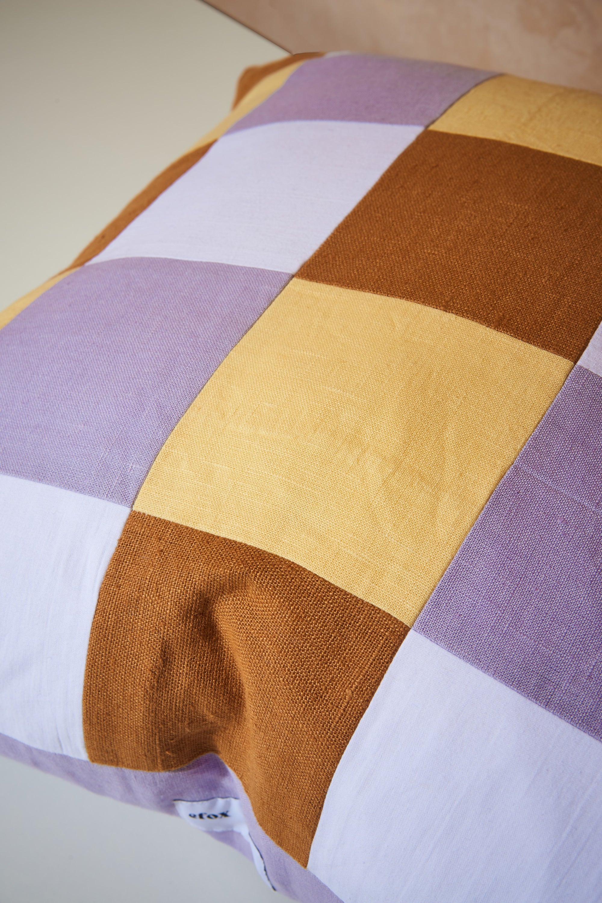 Our cushions are designed and handmade in London with EFOX. Experimenting with combinations of colour and the feelings they evoke evolved to textiles and a series of cushions. Complimentary and contrasting hues and shades beautifully encased within a geometric patchwork. A fun, bold, plump addition to any living or bedroom. 