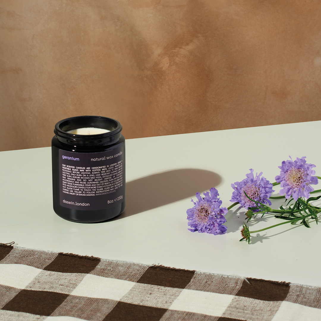 geranium natural wax candle (230g)