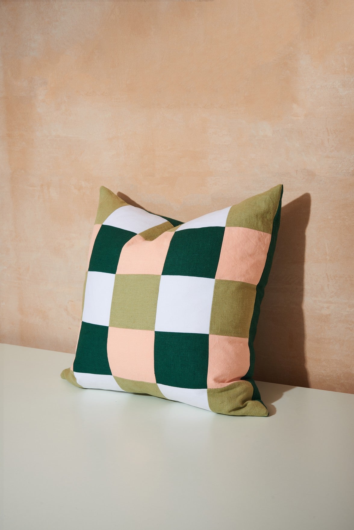 'drew' patchwork linen cushion (55cm)